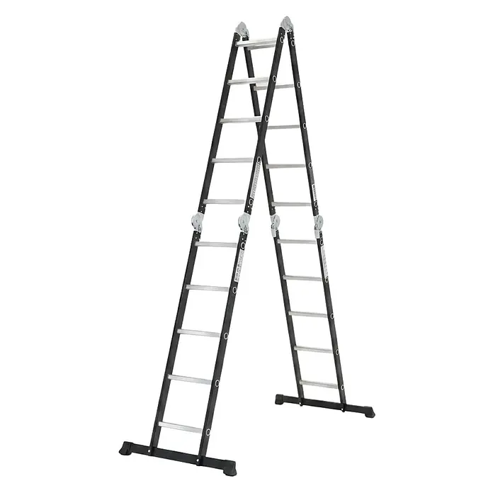 Proregal Mehrzweckleiter Sprossen-Mehrzweckleiter MULTISTEP 3-teilig Aluminiumleiter 4x5 Sprossen - Anzahl Tritte: 20 Stk., Arbeitshöhe: 513 m, Belastbarkeit: 150 kg, Aluminium