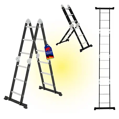 Proregal  Mehrzweckleiter Sprossen-Mehrzweckleiter MULTISTEP 3-teilig Aluminiumleiter 4x3 Sprossen