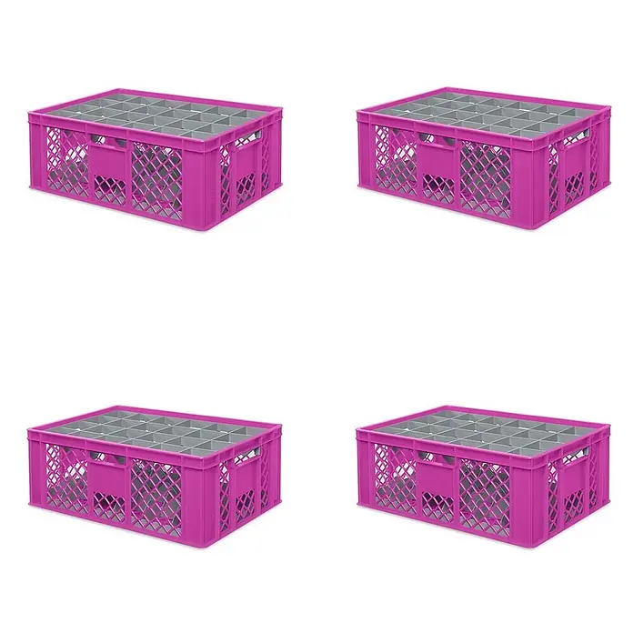 BRB Euroboxen-Set - L x B x H: 60 x 40 x 24 cm, Kunststoff, pink