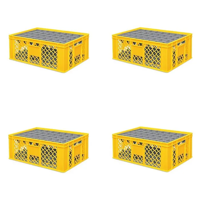 BRB Euroboxen-Set - L x B x H: 60 x 40 x 24 cm, Kunststoff, gelb