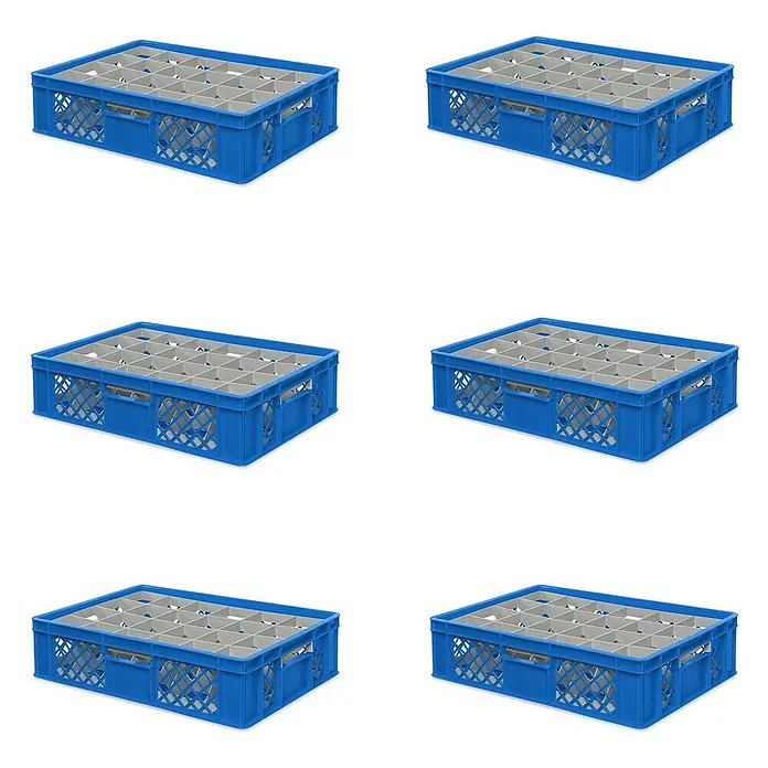 BRB 6x Gläserkiste 600x400 mm 24 Gläser bis 122 mm Höhe/Durchmesser 87 mm, blau online kaufen bei BAUHAUS