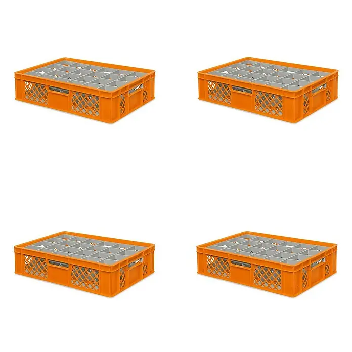 BRB Euroboxen-Set - L x B x H: 60 x 40 x 15 cm, Kunststoff, orange