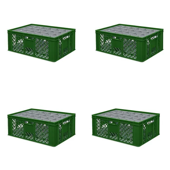 BRB Euroboxen-Set - L x B x H: 60 x 40 x 24 cm, Kunststoff, grün