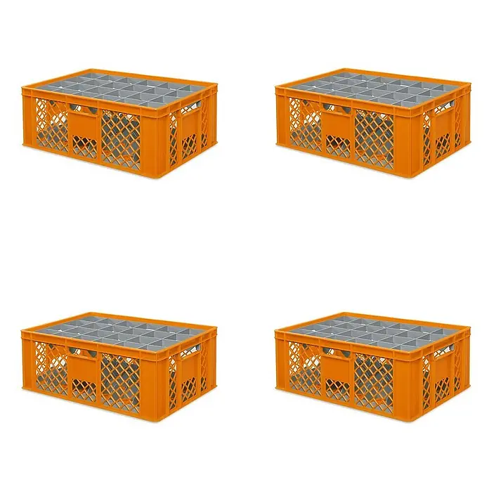 BRB Euroboxen-Set - L x B x H: 60 x 40 x 24 cm, Kunststoff, orange