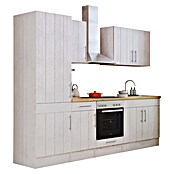 Respekta Premium Küchenzeile (Breite: 270 cm, Mit Elektrogeräten, Lärche Weiß-Nachbildung)
