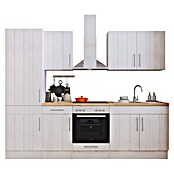 Respekta Premium Küchenzeile (Breite: 270 cm, Mit Elektrogeräten, Lärche Weiß-Nachbildung)