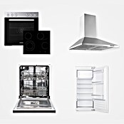 Respekta Premium Küchenzeile (Breite: 280 cm, Mit Elektrogeräten, Lärche Weiß-Nachbildung)