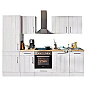 Respekta Premium Küchenzeile (Breite: 280 cm, Mit Elektrogeräten, Lärche Weiß-Nachbildung)