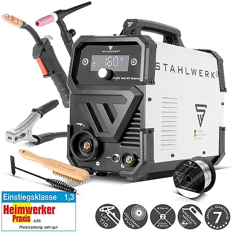 STAHLWERK  Fülldrahtschweißgerät Kombischweißgerät FLUX 160 ST Digital LIFT TIG Set
