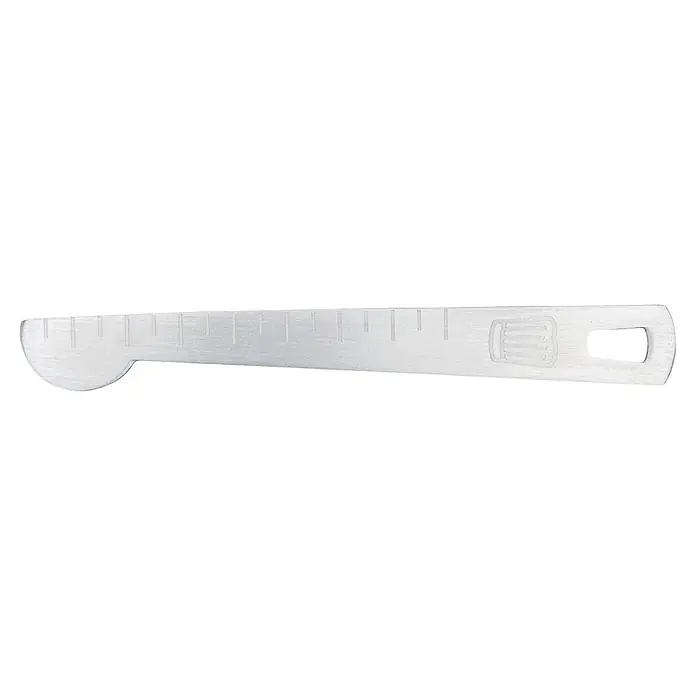 Fackelmann Messlöffel-Set - 7 Stk., Edelstahl - Gebürstetes silbernes Metallmesswerkzeug mit konischem Design, Linealmarkierungen und integriertem Schraubenschlüssel.