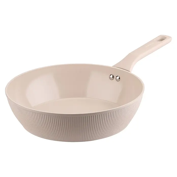 Fackelmann Pfanne Pamela Reif Kollektion Shell Hochrand - Durchmesser: 28 cm, Beige - Beige Antihaft-Bratpfanne mit geriffelter Außenseite und passendem Griff.