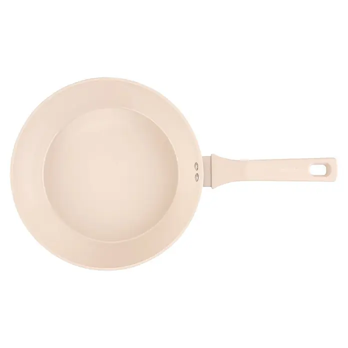 Fackelmann Pfanne Pamela Reif Kollektion Shell Hochrand - Durchmesser: 28 cm, Beige - Hellbeigefarbene Bratpfanne mit Antihaftbeschichtung und passendem Griff.