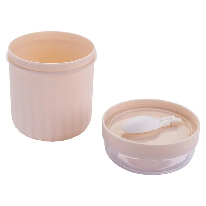 Fackelmann Lunchbox Pamela Reif Kollektion - Rosa - Hellrosa Kunststoff-Vorratsdose mit offenem Oberteil und separatem Deckel inklusive kleinem weißem Löffel.