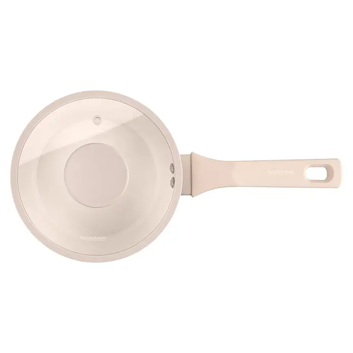Fackelmann Kochtopf Pamela Reif Kollektion Shell - 16 cm, Beige - Helle beige FACKELMANN Bratpfanne mit Glasdeckel und ergonomischem Griff.