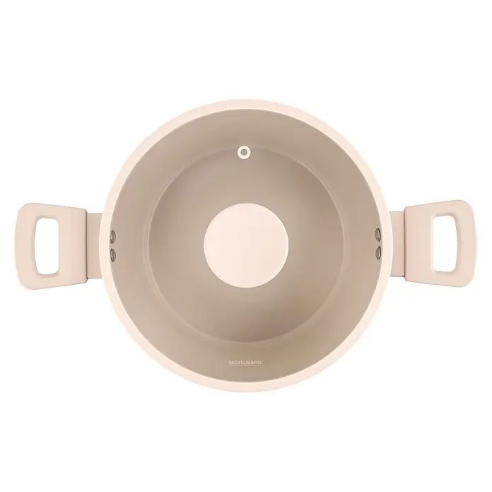 Fackelmann Kochtopf Pamela Reif Kollektion Shell - 6,8 l, Beige - Hellbeige, runde Gugelhupfform mit zwei Griffen.