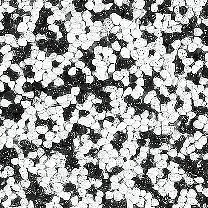 Probau WDVS-Buntsteinputz - Weiß/Schwarz, 25 kg - Abstraktes Bild mit schwarzen und weißen runden Elementen, die ein interessantes Muster bilden. Texturdesign für vielfältige Anwendungen.