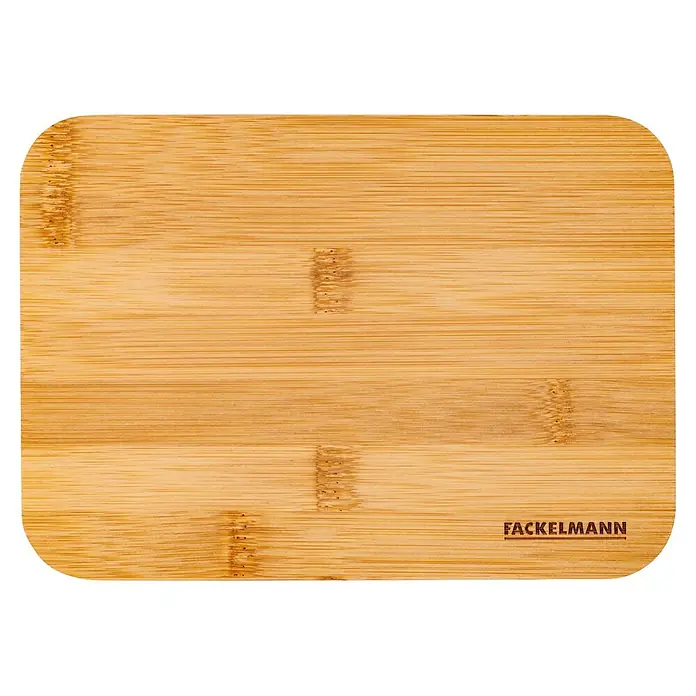 Fackelmann Schneidebrett Pamela Reif Kollektion - 15 x 21 x 5 cm, Bambus - Rechteckiges Bambus-Schneidebrett mit abgerundeten Ecken und FACKELMANN-Logo.