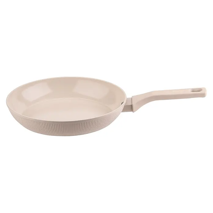 Fackelmann Pfanne Pamela Reif Kollektion Shell - Durchmesser: 28 cm, Beige - Hellbeige Bratpfanne mit geriffelter Außenseite und ergonomischem Griff.