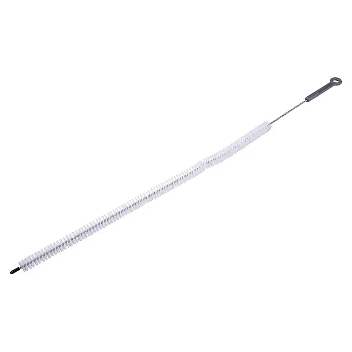 Fackelmann Reinigungsbürste - Länge: 71 cm - Lange weiße Flaschenreinigungsbürste mit grauem Griff und Schlaufe, ideal für enge Räume.