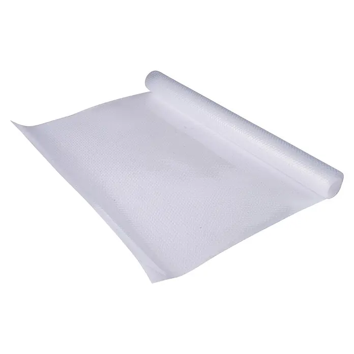 Fackelmann Schutzmatte - 150 x 50 cm - Teilweise ausgerollte, weiße, texturierte Anti-Rutsch-Matte für Schubladen oder Regale.