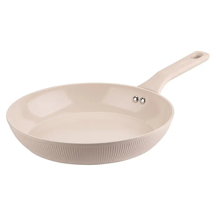Fackelmann Pfanne Pamela Reif Kollektion Shell - Durchmesser: 28 cm, Beige - Cremefarbene Bratpfanne mit glatter Innenseite und gerippter Außenseite.