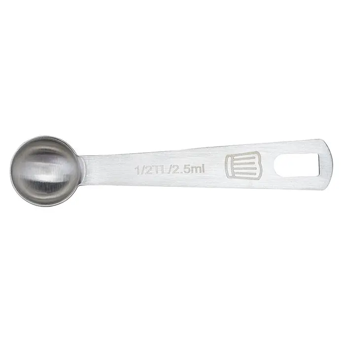 Fackelmann Messlöffel-Set - 7 Stk., Edelstahl - Silberner Messlöffel aus Metall mit 1/2 Teelöffel (2,5 ml) Markierung.