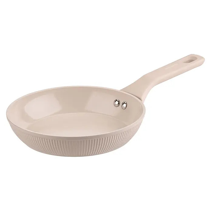 Fackelmann Pfanne Pamela Reif Kollektion Shell - Durchmesser: 20 cm, Beige - Hellbeige Bratpfanne mit glatter Antihaft-Innenseite und geriffelter Außenseite, mit ergonomischem Griff.