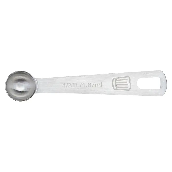 Fackelmann Messlöffel-Set - 7 Stk., Edelstahl - Silberner Messlöffel aus Metall, 1/3 Teelöffel (1.67ml) Fassungsvermögen.