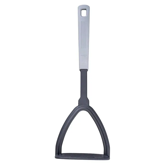 Fackelmann Kartoffelstampfer Köln - Kunststoff, Länge: 32 cm - Hellgrauer und dunkelgrauer Kartoffelstampfer mit gewölbtem Stampfkopf und horizontalen Stäben.