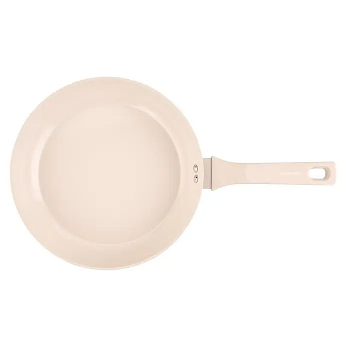 Fackelmann Pfanne Pamela Reif Kollektion Shell - Durchmesser: 28 cm, Beige - Cremefarbene Fackelmann Bratpfanne mit Griff, von oben gesehen.