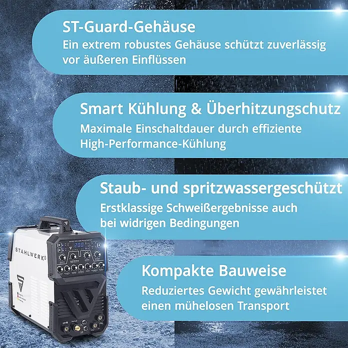STAHLWERK Kombi-Schweißgerät Schweißgerät AC/DC WIG 200 Puls CUT ST 200 A - 