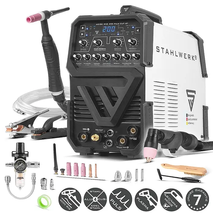 STAHLWERK Kombi-Schweißgerät Schweißgerät AC/DC WIG 200 Puls CUT ST 200 A - 