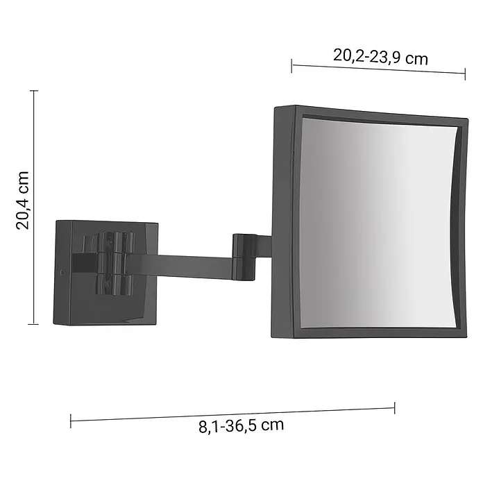 Kiamami Valentina Kosmetikspiegel - 0,02 x 204 cm, Schwarz