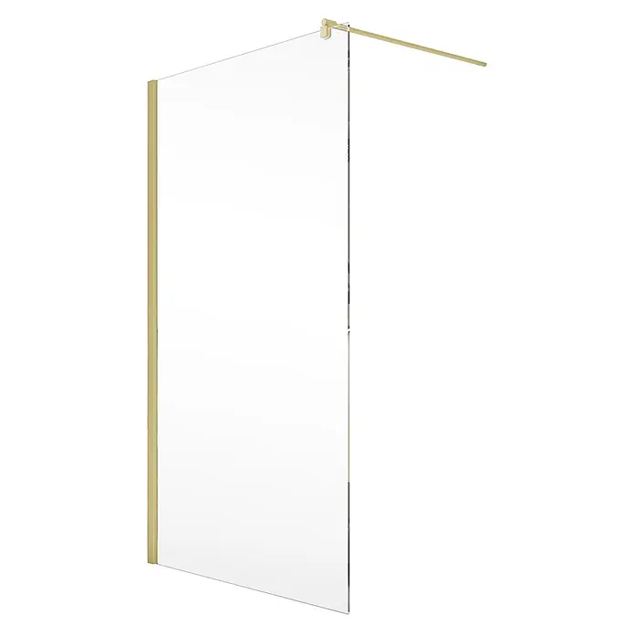 SCHÖNER WOHNEN-Kollektion Duschwand Gretia Walk in 120x200 cm Goldoptik Glas Klar - B x H: 120 x 200 cm, Beschichtet, Mattgold