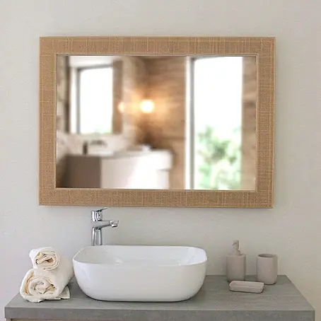 KV Rechteckiger Spiegel mit MDF-Rahmen in creme-kupfer, 72,5x92,5 cm