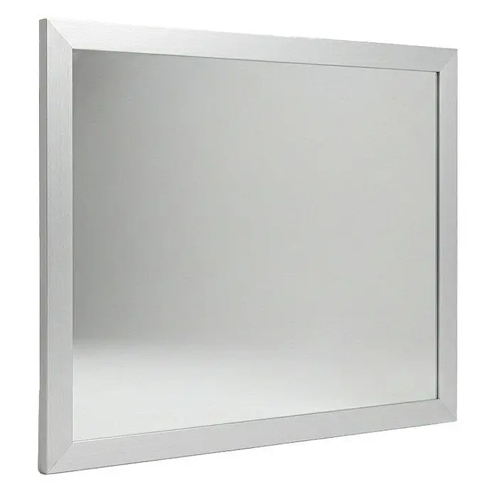 KV Rechteckiger Spiegel mit Aluminiumrahmen, 57 x 77 cm -  - Rechteckiger Spiegel mit silbergrauem Rahmen.