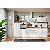 Respekta Premium Küchenzeile BERP320HWWC (Breite: 320 cm, Mit Elektrogeräten, Weiß Hochglanz)