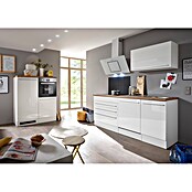 Respekta Premium Küchenzeile BERP320HWWC (Breite: 320 cm, Mit Elektrogeräten, Weiß Hochglanz)