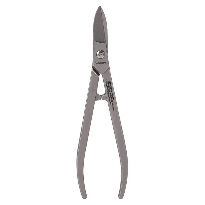 Wisent Blechschere - Länge: 180 mm, Schnittlänge: 31 mm, Stahl - Robuste graue Metallscheere zum Schneiden von Blech oder zähen Materialien.