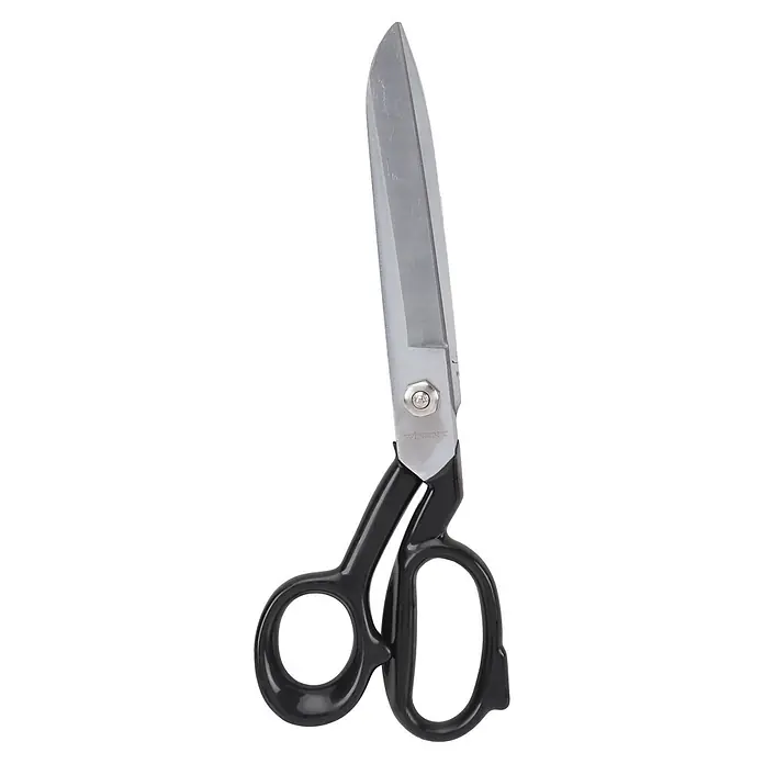 Wisent Arbeitsschere - Länge: 250 mm, Schnittlänge: 85 mm, Stahl - Robuste Schere mit silbernen Metallklingen und schwarzen ergonomischen Griffen.
