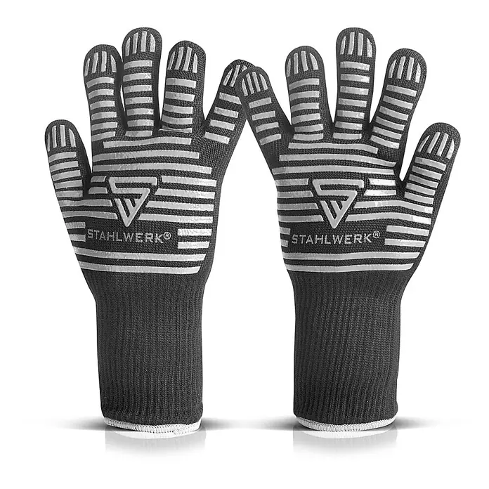 STAHLWERK Arbeitshandschuhe Hitzebeständige Handschuhe bis 800°C - Universal, Schwarz, Kunststoff