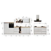 Respekta Inselküche Gabriel (Breite: 320 cm, Weiß, Mit Blockhaube, Mit Elektrogeräten) | BAUHAUS