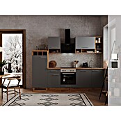 Respekta Küchenzeile BEKB280EGC (Breite: 280 cm, Mit Elektrogeräten, Grau)