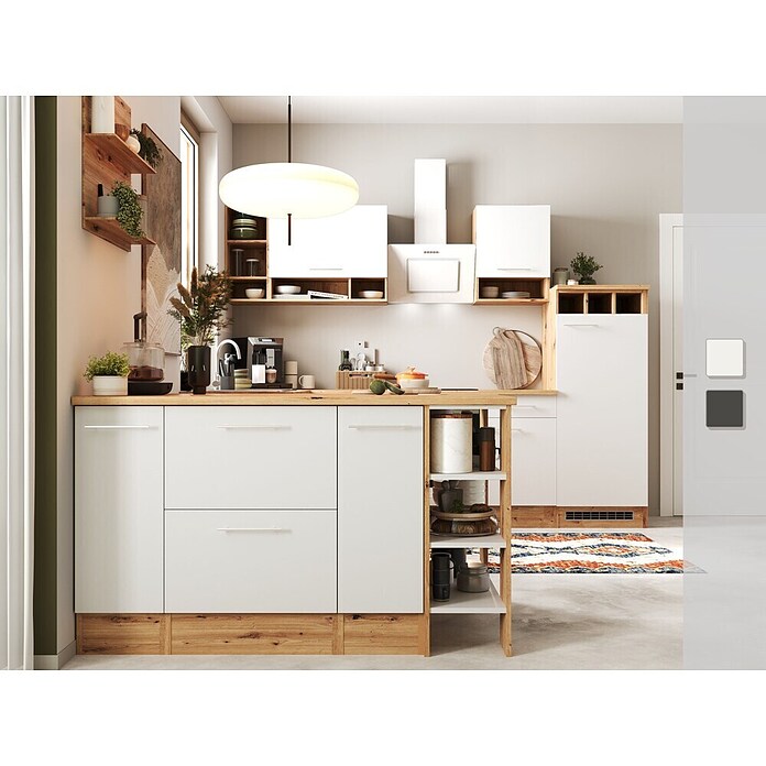 Respekta Inselküche Hilde Typ 2 (Breite: 280 cm, Weiß, Matt, Mit Elektrogeräten) | BAUHAUS