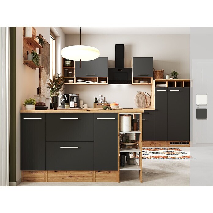 Respekta Inselküche Hilde Typ 2 (Breite: 310 cm, Grau, Matt, Mit Elektrogeräten) | BAUHAUS