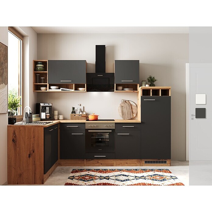Respekta Inselküche Hilde Typ 2 (Breite: 280 cm, Grau, Matt, Mit Elektrogeräten) | BAUHAUS