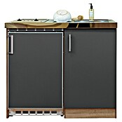 Respekta Miniküche MK100ESGC (Breite: 100 cm, Mit Glaskeramikkochfeld, Grau)