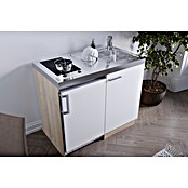 Respekta Miniküche MK100ESWC (Breite: 100 cm, Mit Glaskeramikkochfeld, Weiß)