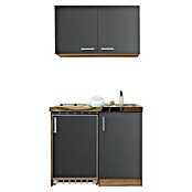 Respekta Miniküche MK100ESGOSC (Breite: 100 cm, Mit Glaskeramikkochfeld, Grau)