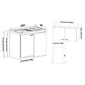 Respekta Miniküche MK100ESWOSC (Breite: 100 cm, Mit Glaskeramikkochfeld, Weiß)